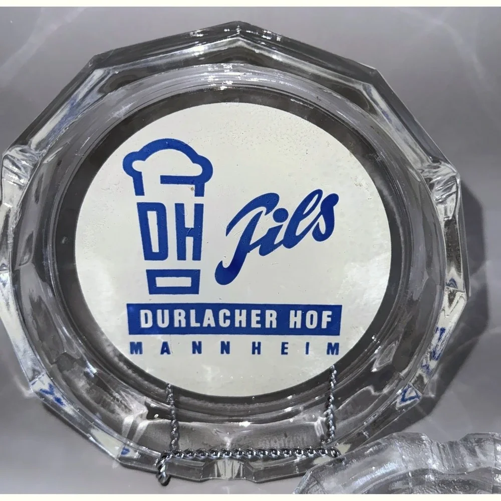 Vintage German Brewery Ashtrays Parkbräu & Durlacher Hof Enamel Logos 1950s–70s